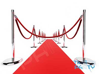 Red Carpet With Chrome Posts And Ropes